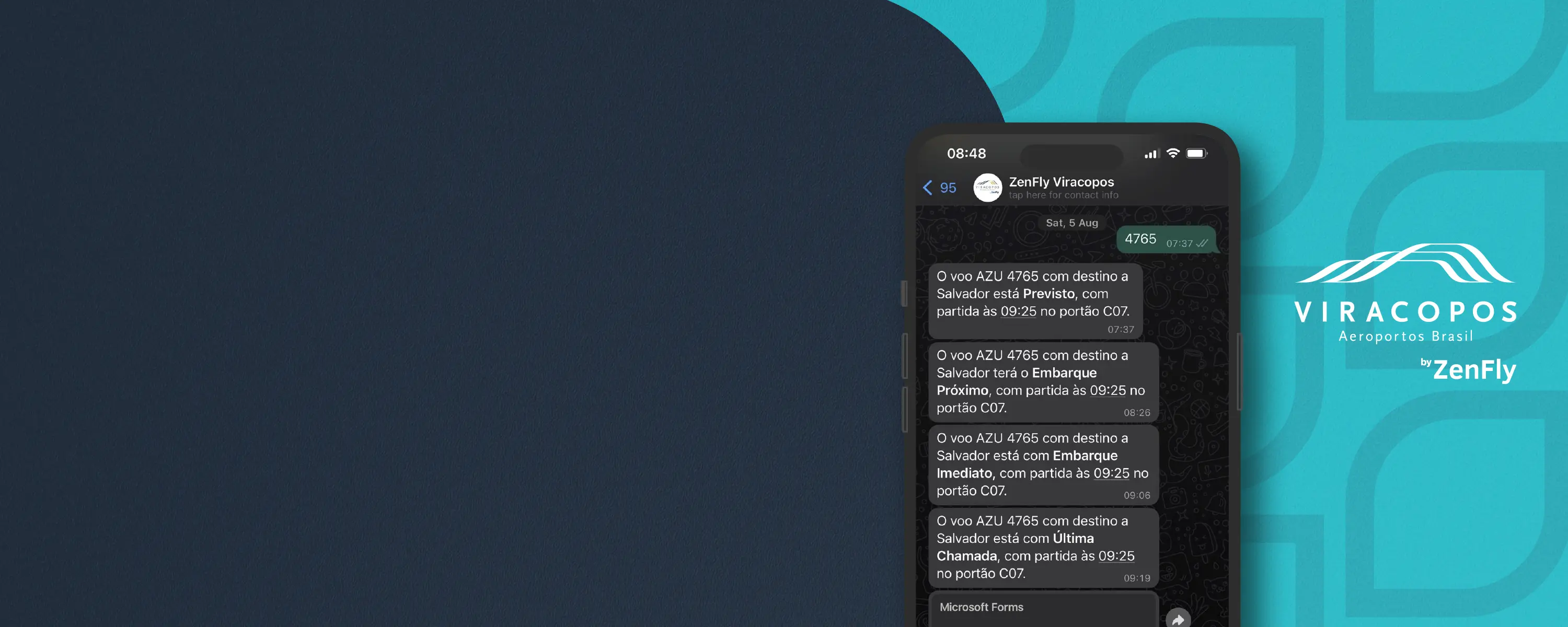 Acompanhe o status do seu voo pelo Whatsapp